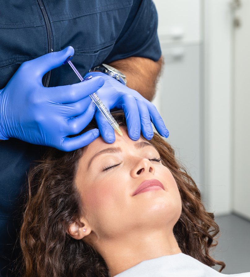 Botox injection to the forehead