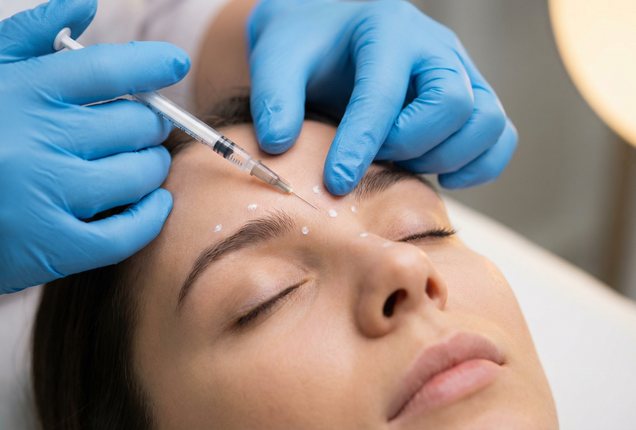Botox injection for forehead lines