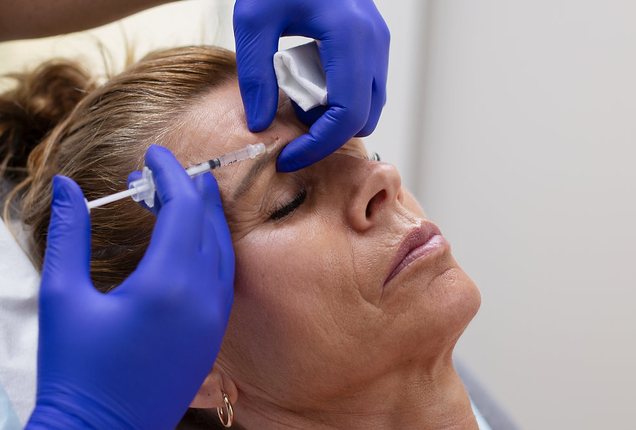 Botox treatment on a mature patient
