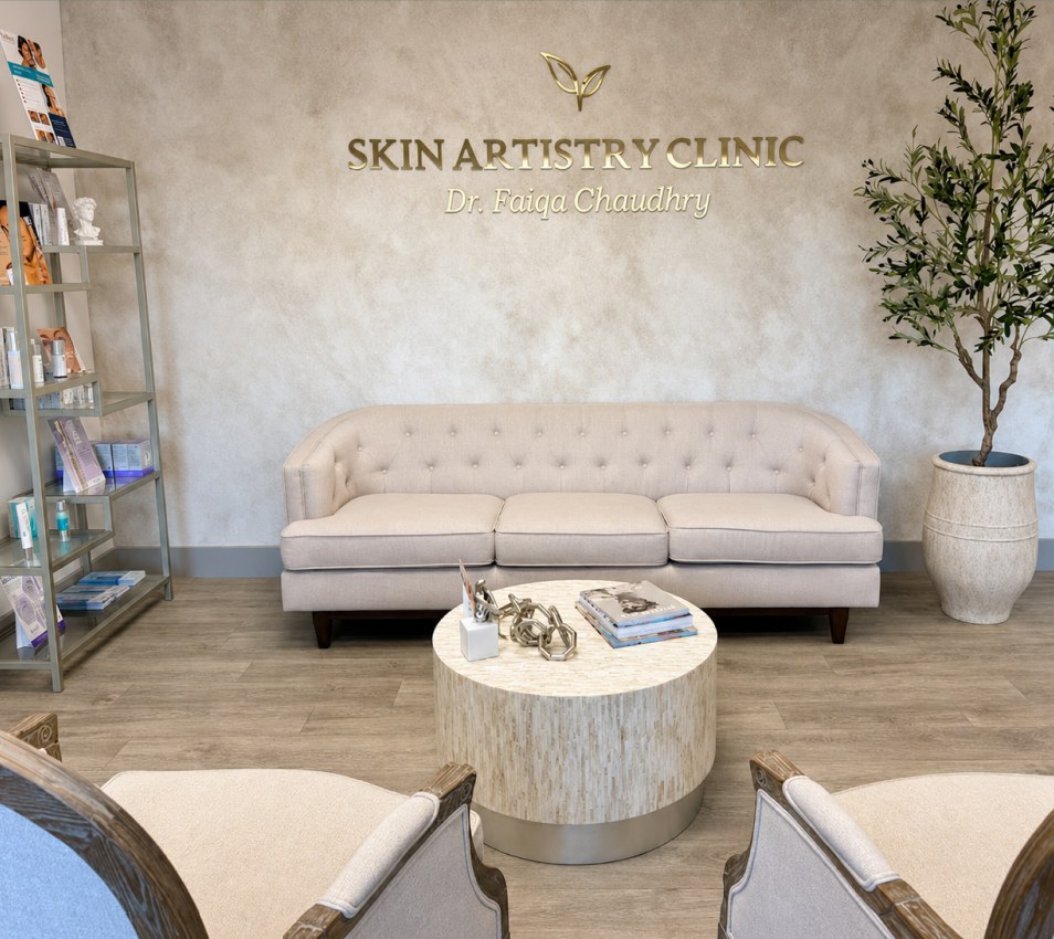 Skin Artistry Clinic reception and waiting area in Alamo, CA