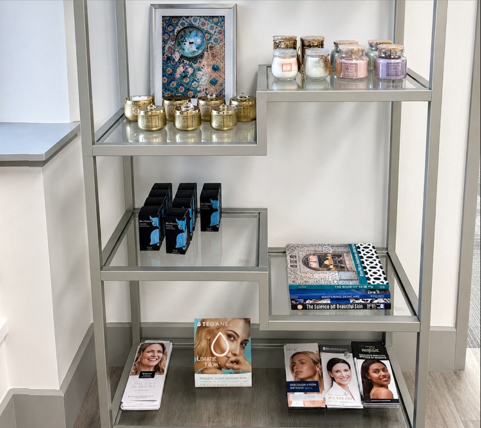 Skincare products on display at Skin Artistry Clinic